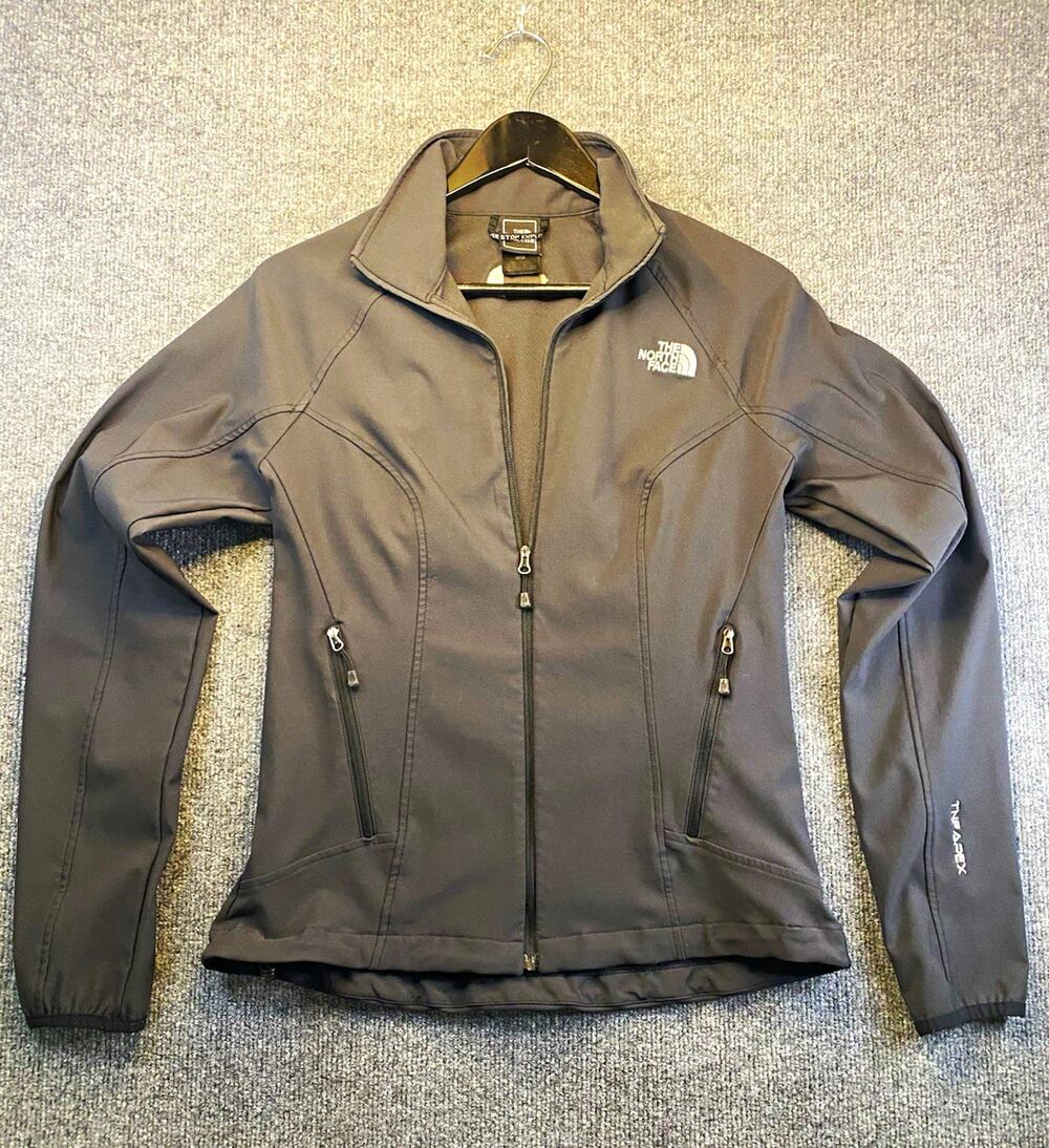 The North Face TNF Apex Women's Gray Softshell Full Zip Jacket M Stretch